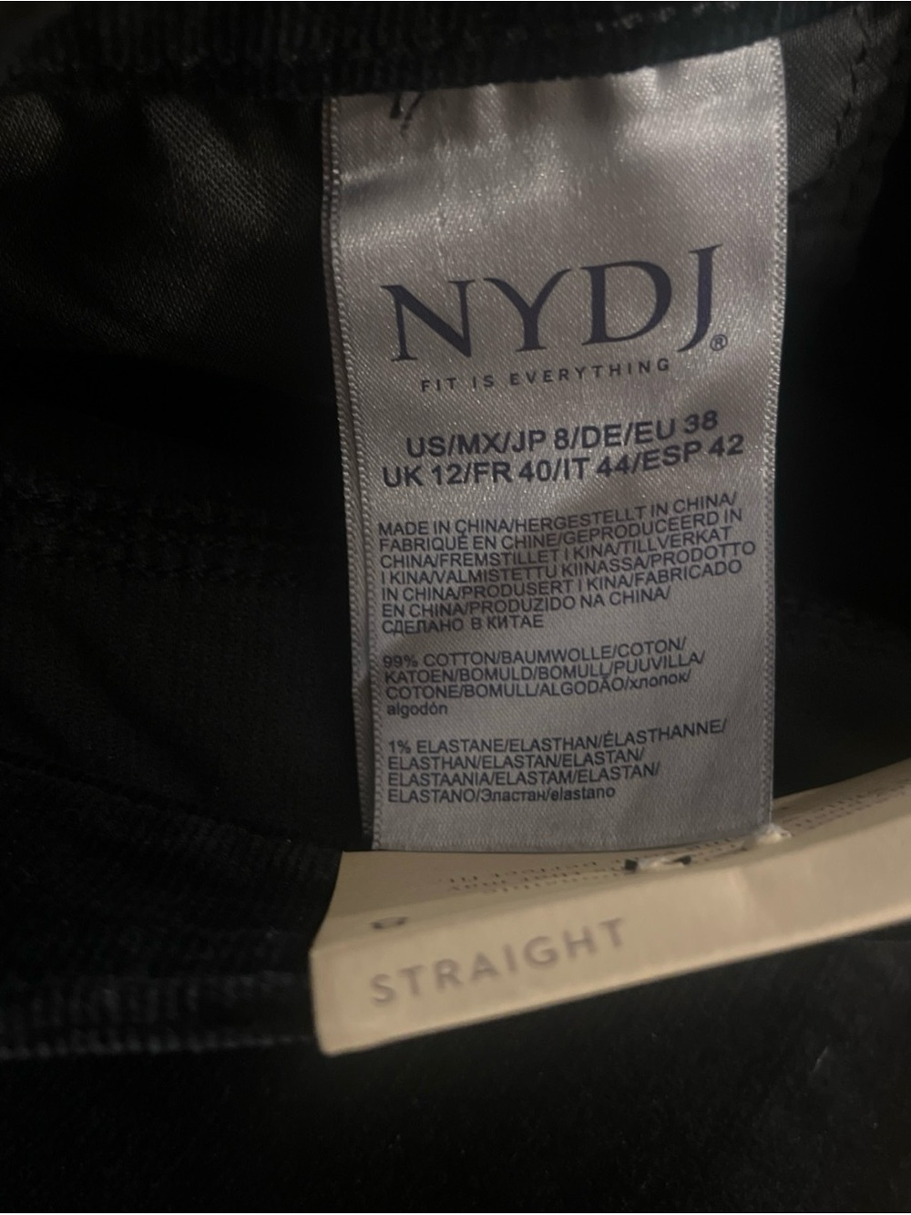 NYDJ Women's Corduroy Pants Black Size 8 Marilyn Straight - Picture 6 of 8